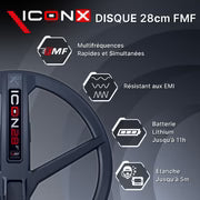 Détecteur XP ICON X - Télécommande, disque 28cm FMF