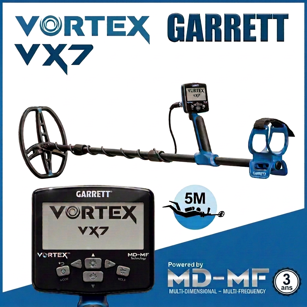 Garrett Vortex VX7 avec la bande bleue dans l’autre sens