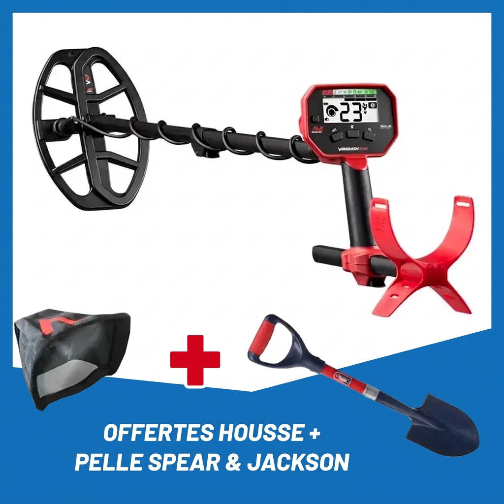 Minelab Vanquish 340 dans le cadre bleu